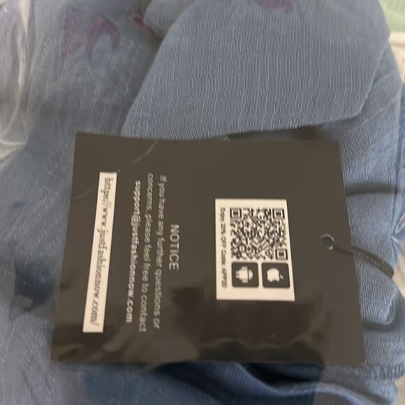 Tunic 3/4 Sleeve Blue M shark bite Loose Fit - Picture 10 of 10